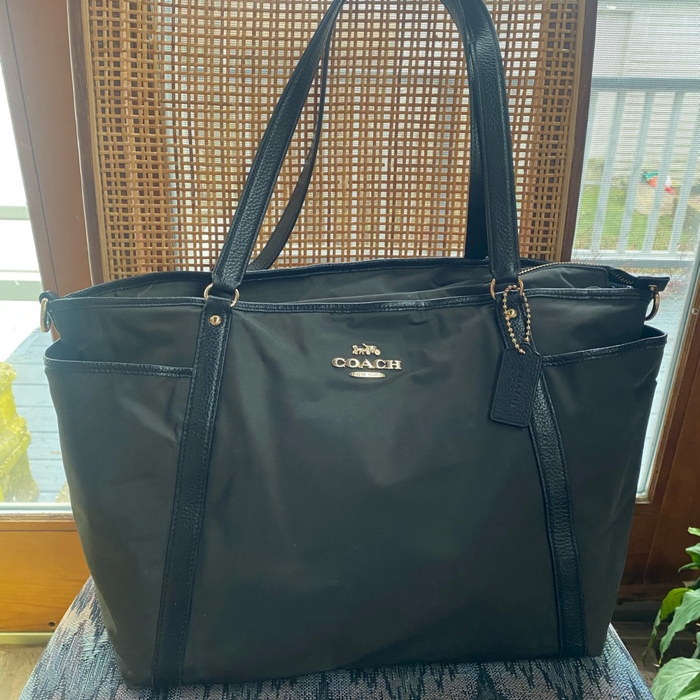 Coach Black Diaper bag.